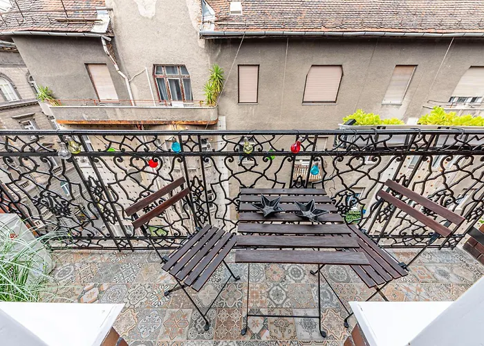 Designer Boho Loft 2ba 2br Ac Balcony Apartament Budapeszt